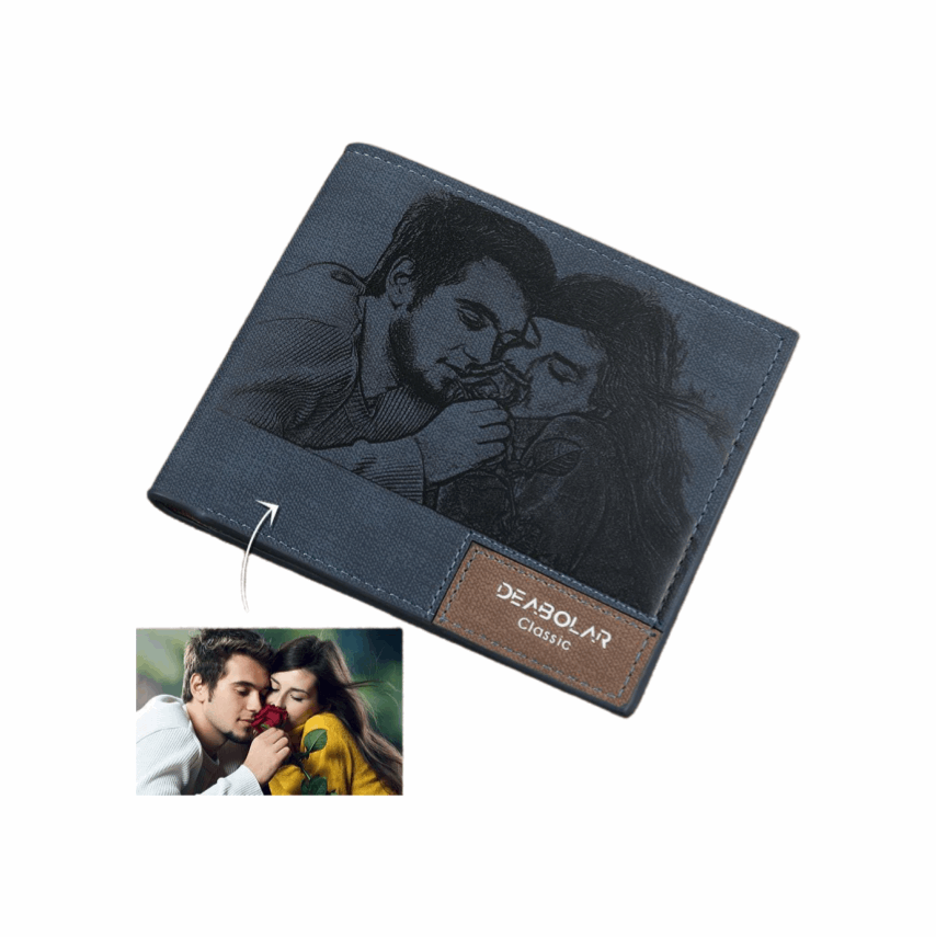 Portafoglio Personalizzato con Foto in Pelle PU idea regalo papà