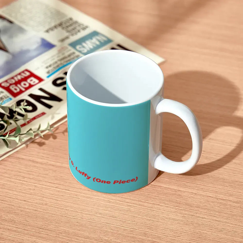 Tazza One Piece Luffy Turchese & Rossa Mug Citazione "Crea il Futuro"