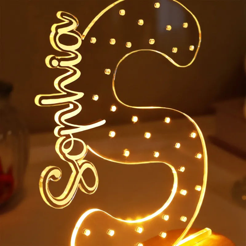 Porta Orecchini Personalizzato con Nome e Luce Notturna – Espositore per Gioielli in Acrilico – Regalo di Compleanno per Lei e per la Mamma