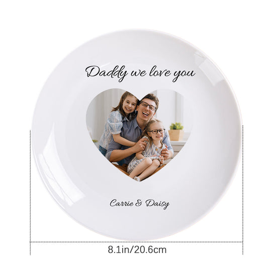 Piatto in Ceramica Personalizzato con Foto a Cuore Regalo Mamma