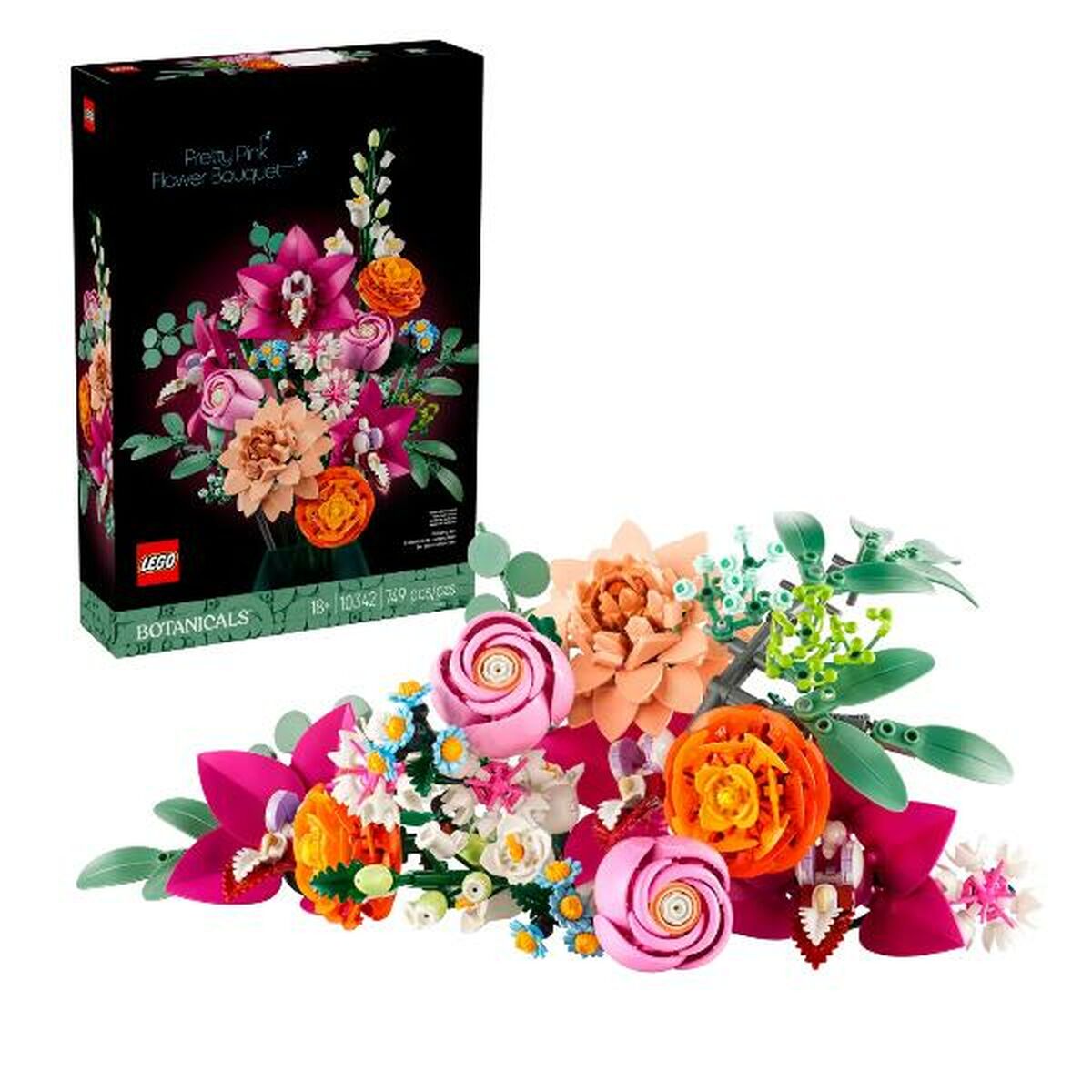 LEGO Icons 10342 Bouquet di Fiori Rosa Botanical Collection idea regalo mamma