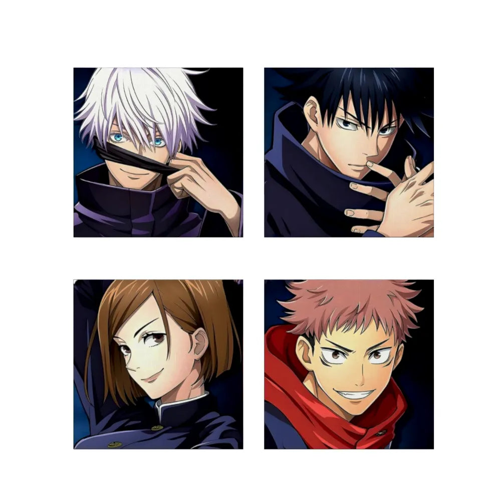 Quadri Jujutsu Kaisen 4 Pezzi Set Canvas Anime da Parete
