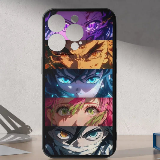 Custodia Nera iPhone 14, Pro, Max, Plus Protezione Slim Black Demon Slayer Kimetsu no yaiba