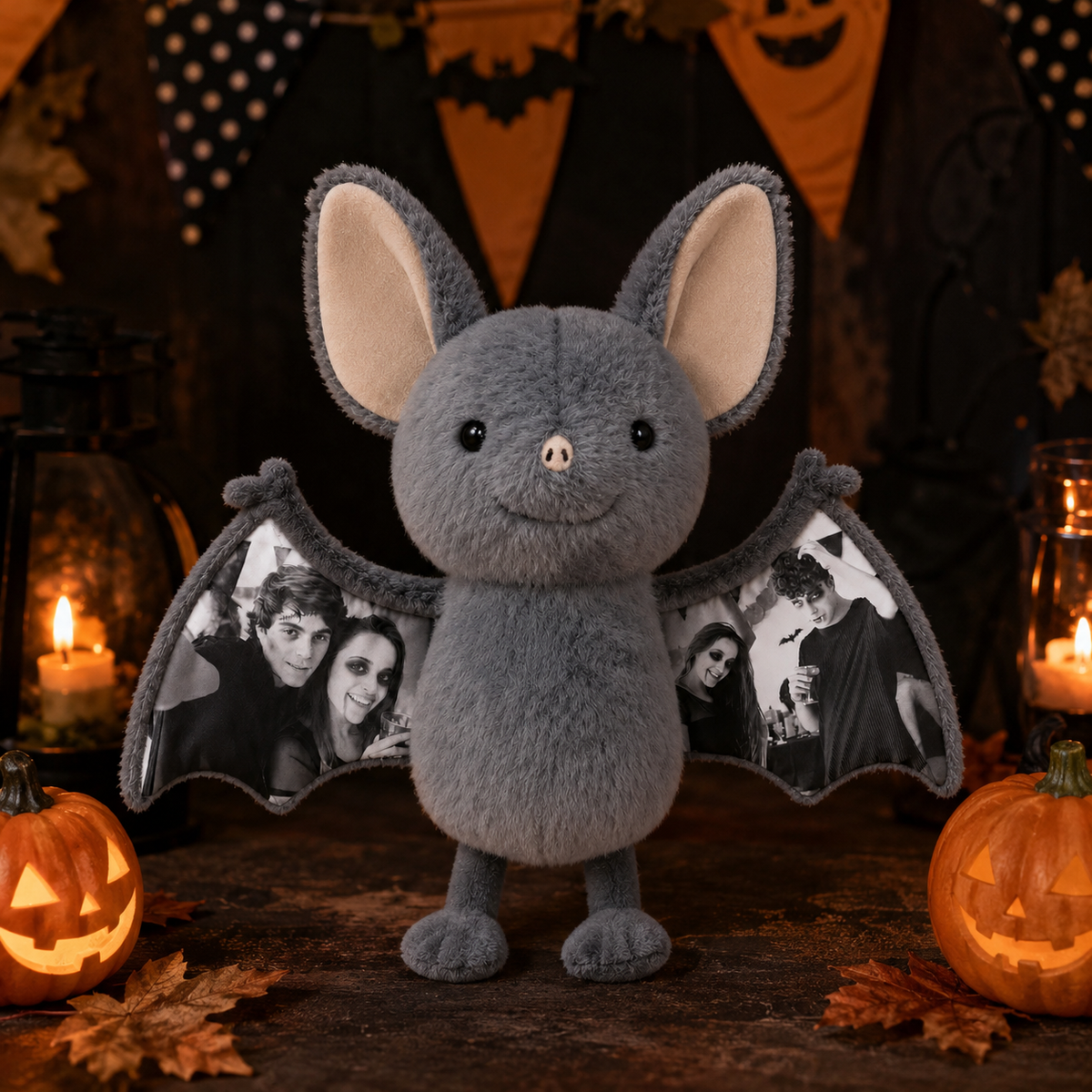 Pipistrello Peluche Personalizzato con Foto Regalo Halloween Coppia