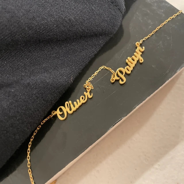Collana Personalizzata con 2-4 Nomi Famiglia in Argento S925