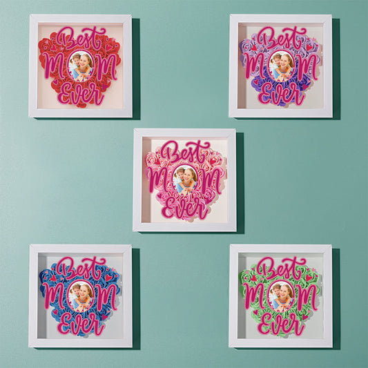 Shadow Box Personalizzata con Fiori e Foto Regalo Festa della Mamma