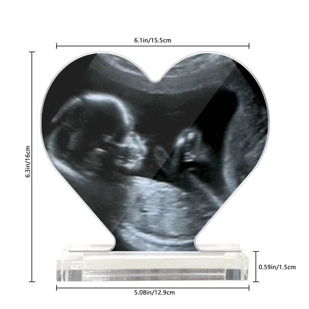 Targa a Cuore Ecografia Personalizzata | Regalo Futura Mamma in Acrilico