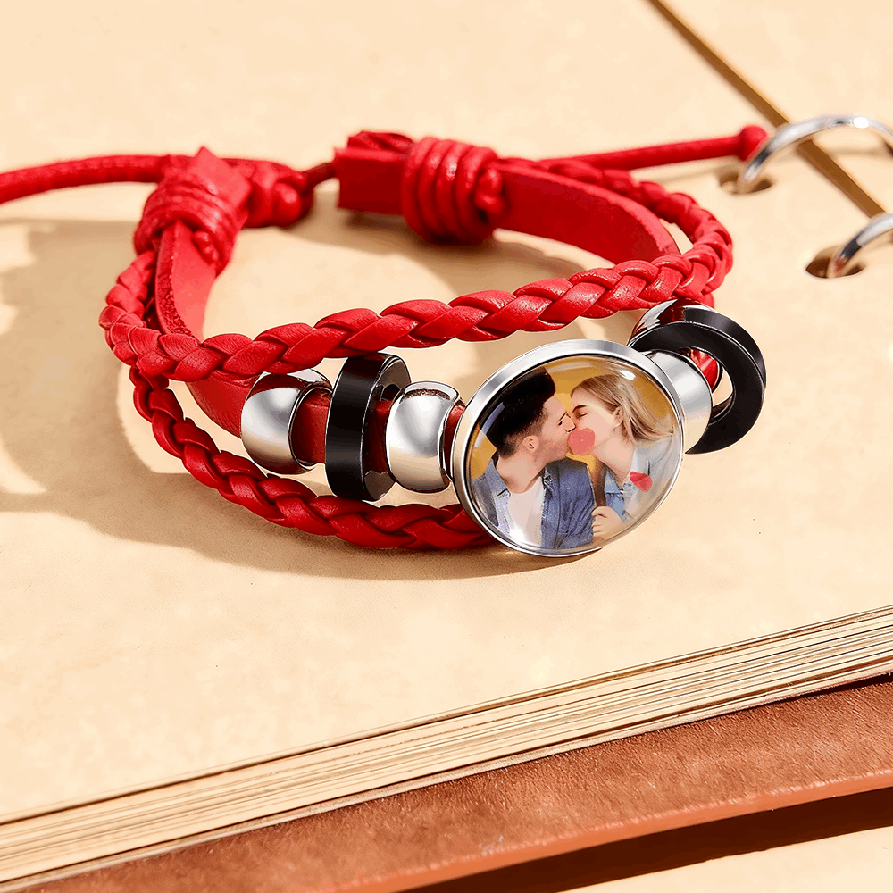 Bracciale con foto personalizzato in pelle