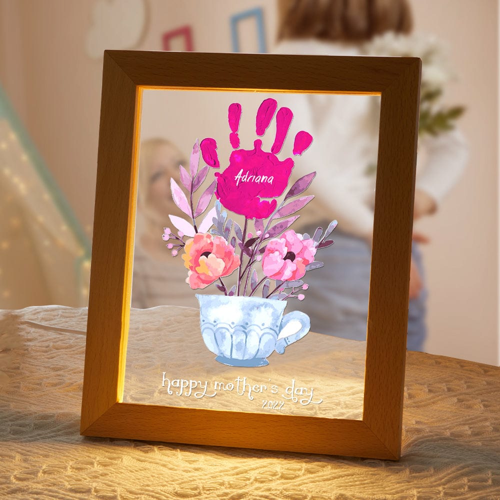 Lampada LED Impronte Personalizzata Regalo Mamma con Nomi e Data