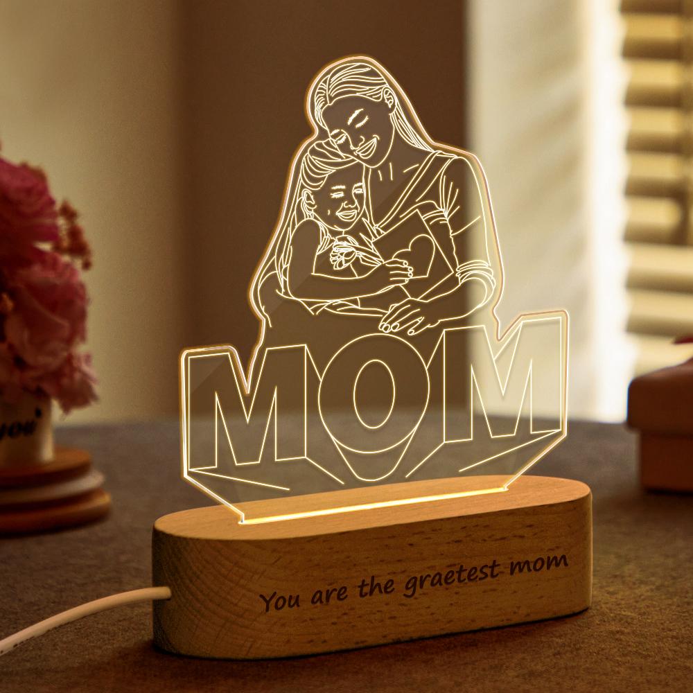 Lampada LED 3D Personalizzata con Foto | Regalo Festa della Mamma Unico