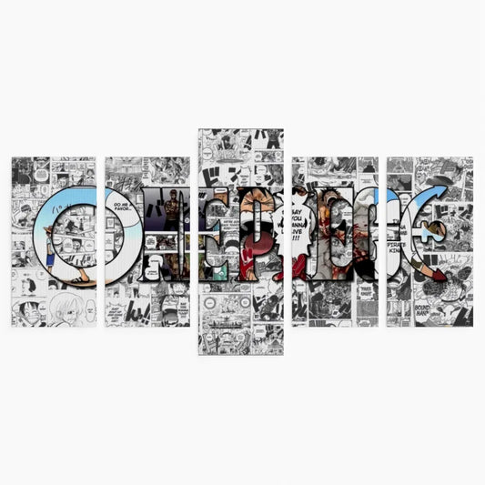Quadri One Piece 5 Pezzi Set Canvas Multipannello Anime Manga da Parete