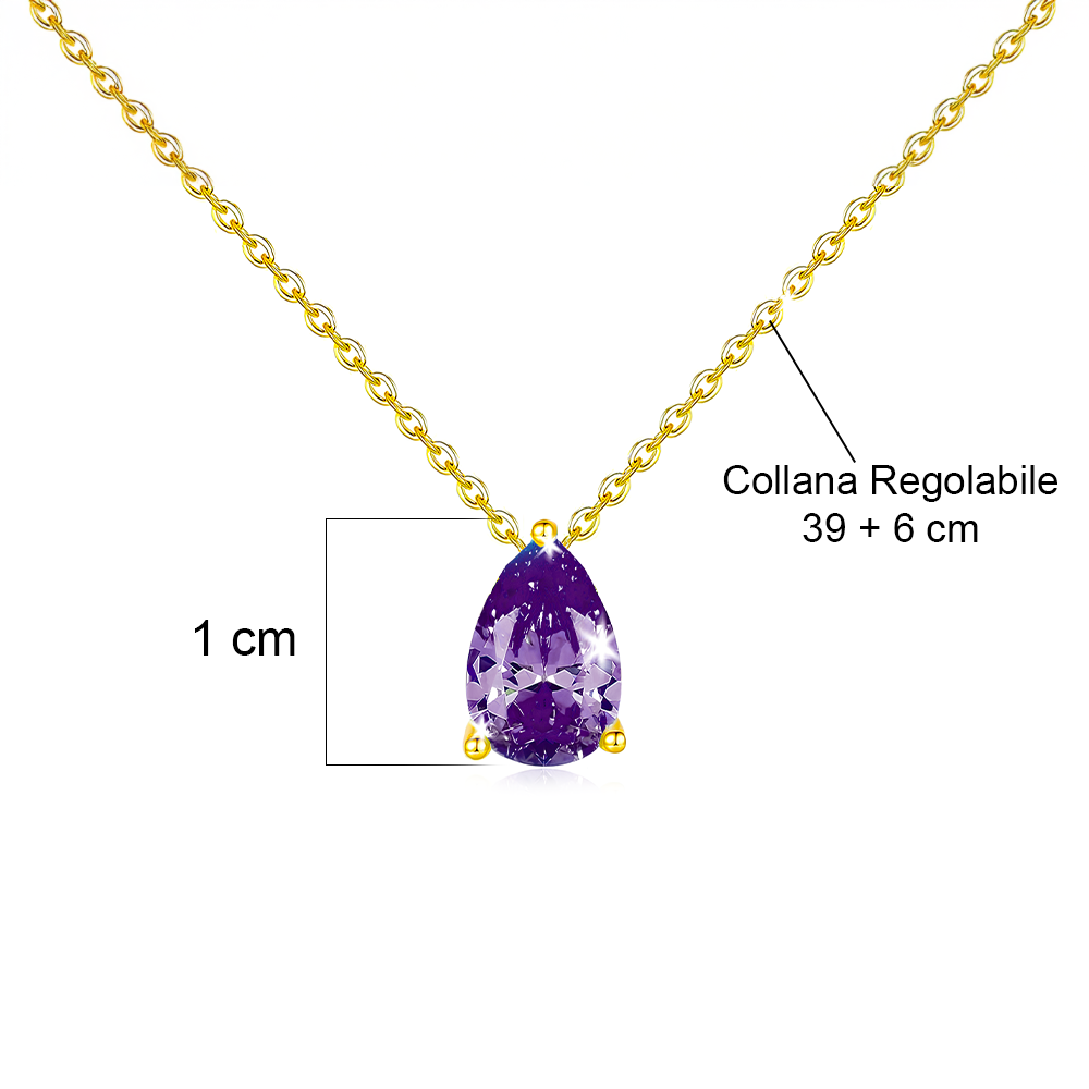 Collana acciaio con Pietra Ametista