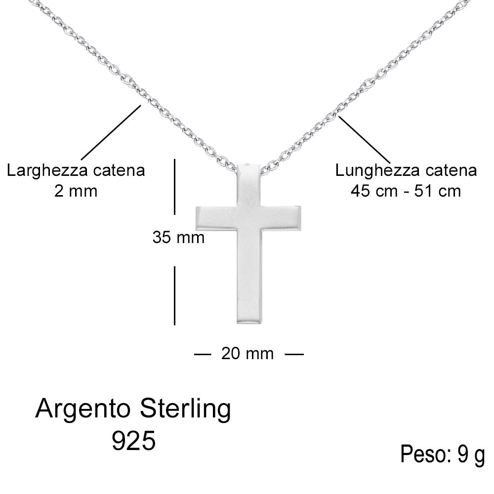 Collana Croce Argento sterling 925 - Caro Papà