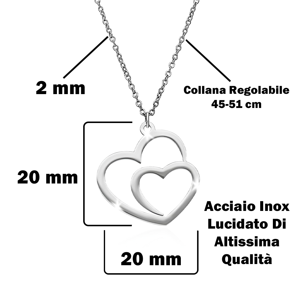 Collana Due Cuori Uniti - A mia moglie