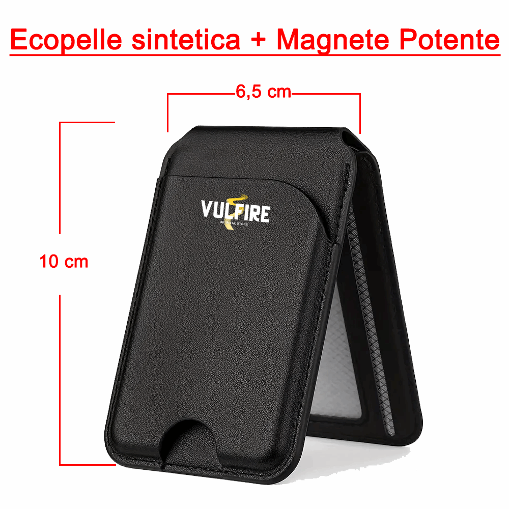 Portafoglio Portacarte con Stand - Ecopelle sintetica Alta Qualità RFID Blocking con Magnete
