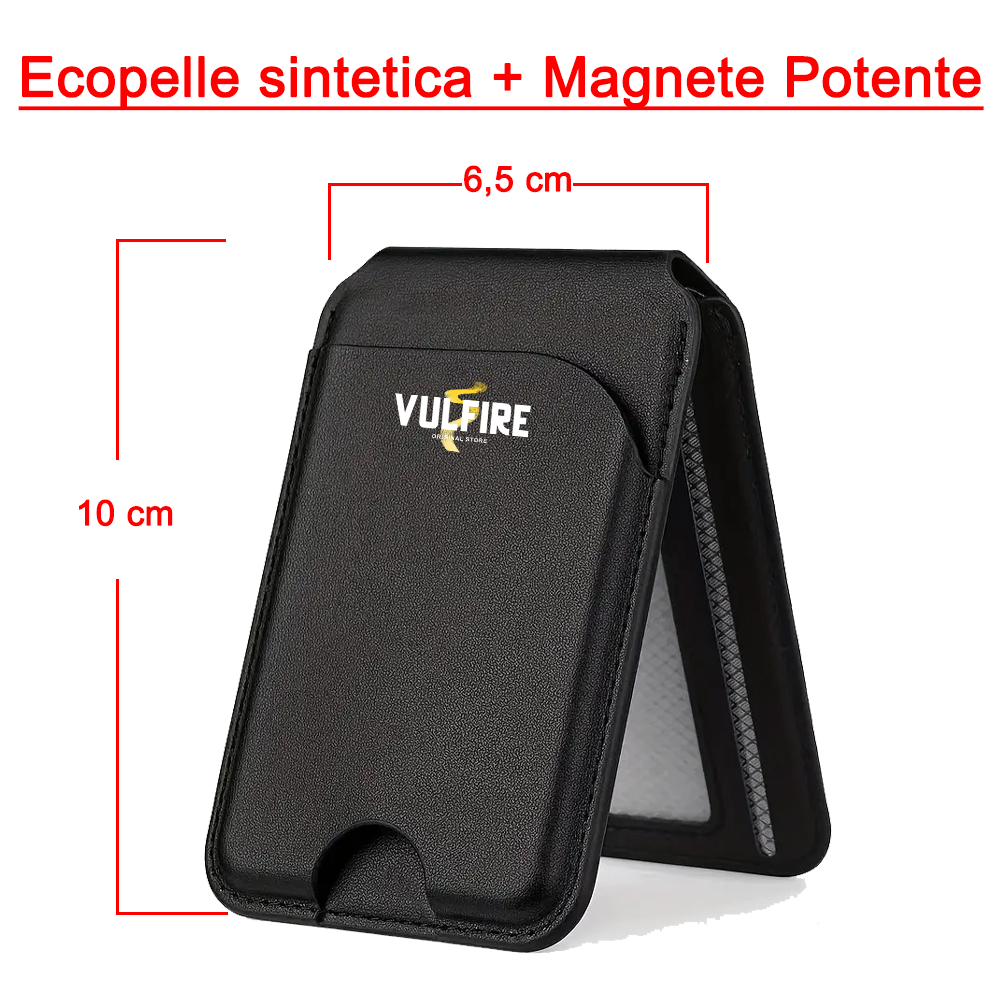Portafoglio Portacarte con Stand - Ecopelle sintetica Alta Qualità RFID Blocking con Magnete