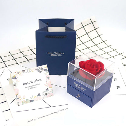 Set Confezione Regalo Rosa con Biglietto e Shopper Jewelry Box Elegante mamma donna