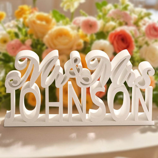 Scritta nomi 3D Personalizzata "Mr & Mrs" da Tavolo Sposi Matrimonio nozze