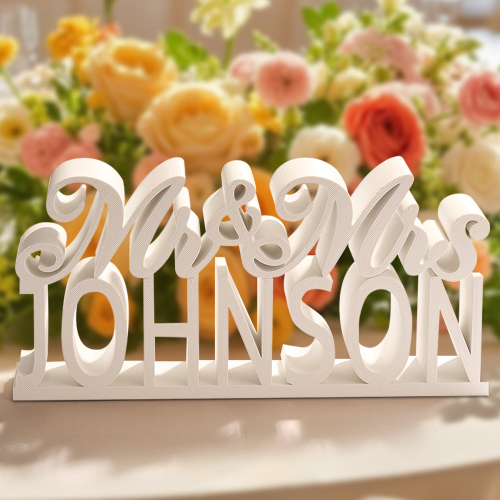 Scritta nomi 3D Personalizzata "Mr & Mrs" da Tavolo Sposi Matrimonio nozze