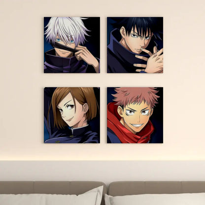 Quadri Jujutsu Kaisen 4 Pezzi Set Canvas Anime da Parete
