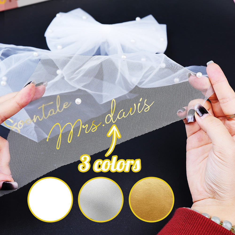 Fiocco Velo Sposa Personalizzato Nome Perle Accessorio Addio al Nubilato