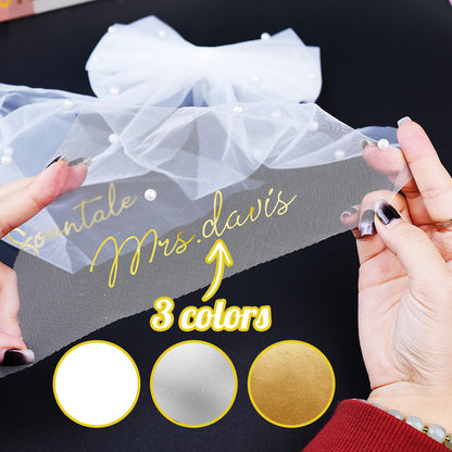 Fiocco Velo Sposa Personalizzato Nome Perle Accessorio Addio al Nubilato