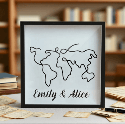Scatola dei Ricordi Tema Viaggio Personalizzata Portabiglietti in Legno Nozze Matrimonio