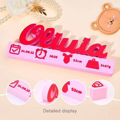 Annuncio Nascita 3D Personalizzato Regalo Neonato Nome