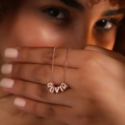 Collana con Nome "Bubble Letters" 3D personalizzato