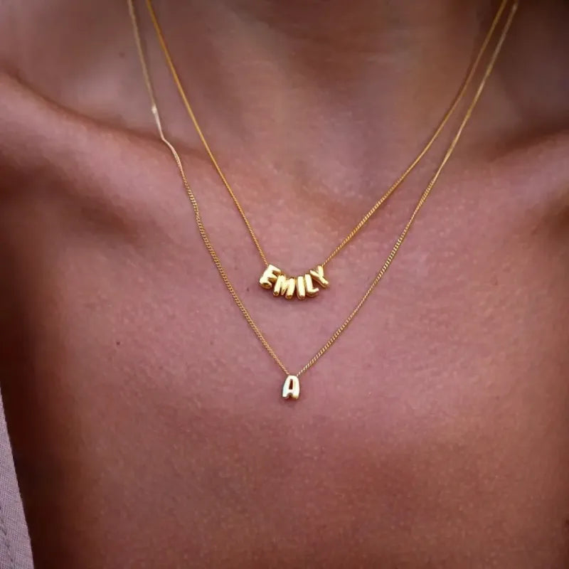 Collana con Nome "Bubble Letters" 3D personalizzato