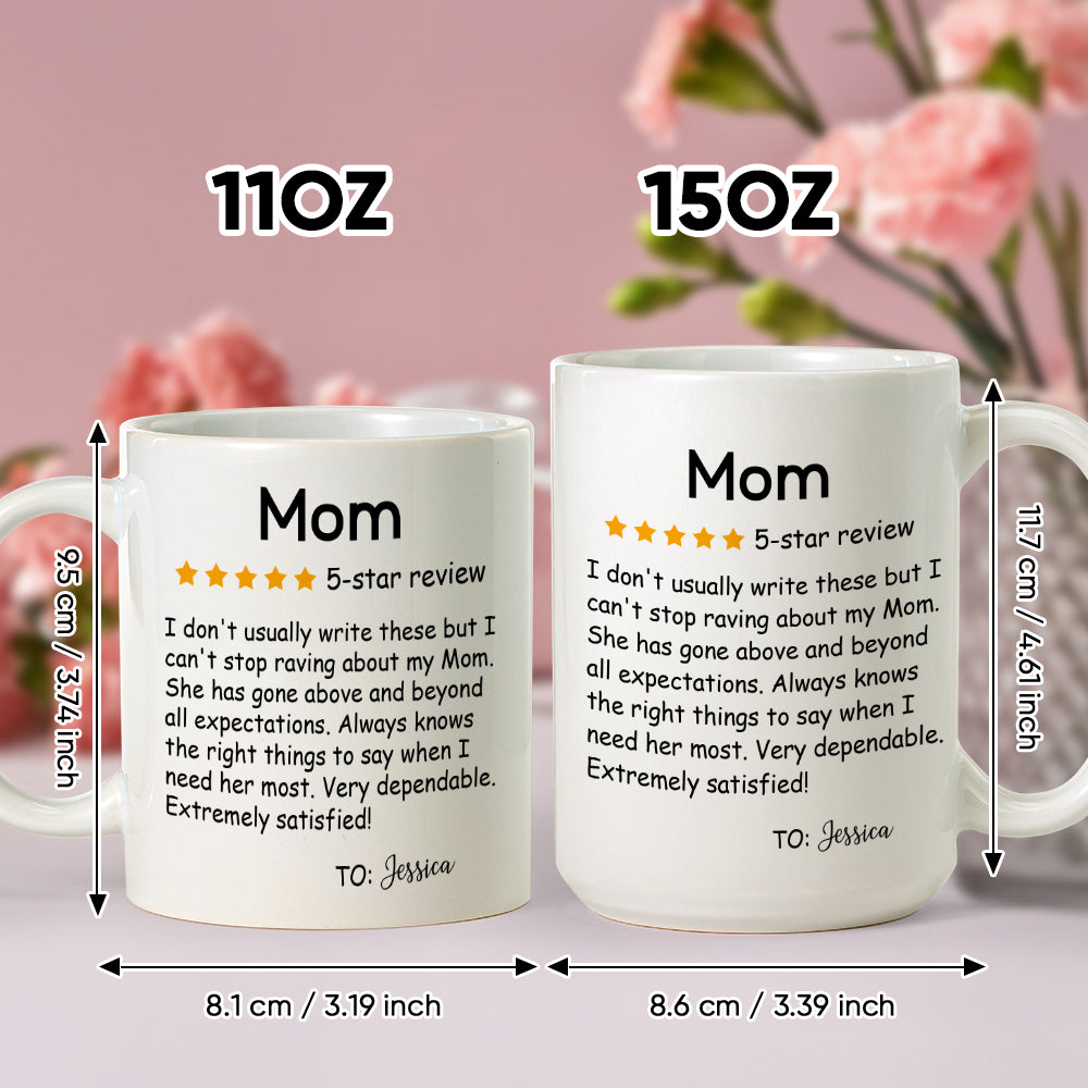 Tazza Personalizzata con Nome "Recensione 5 Stelle" Mamma