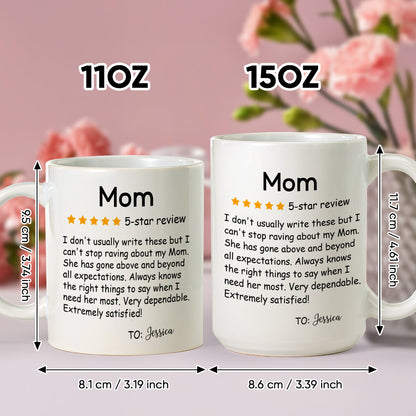 Tazza Personalizzata con Nome "Recensione 5 Stelle" Mamma