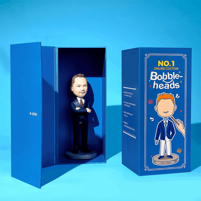 Bobblehead Personalizzata "Business Dad" - Statuina su Misura con Foto e Testo