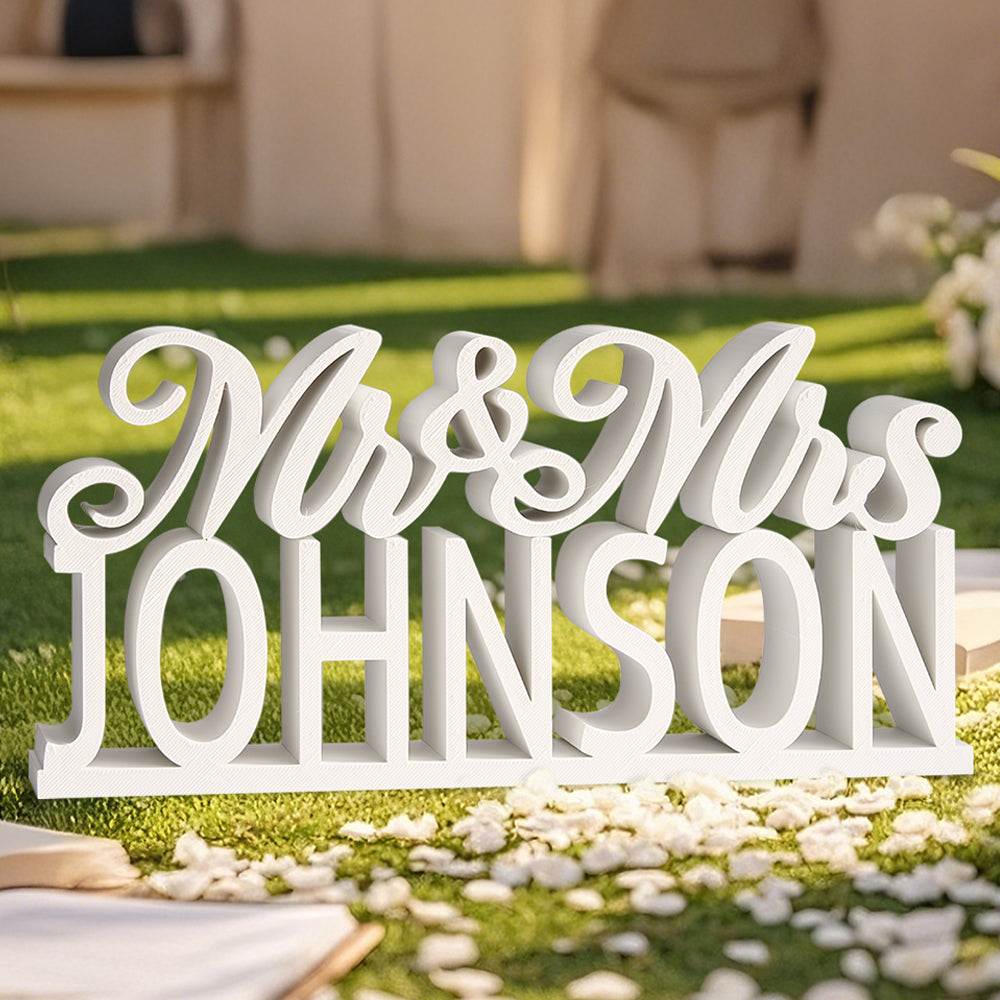 Scritta nomi 3D Personalizzata "Mr & Mrs" da Tavolo Sposi Matrimonio nozze