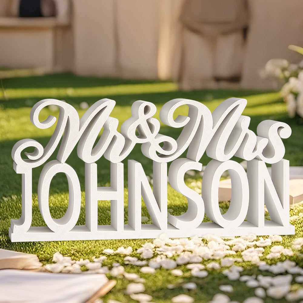Scritta nomi 3D Personalizzata "Mr & Mrs" da Tavolo Sposi Matrimonio nozze
