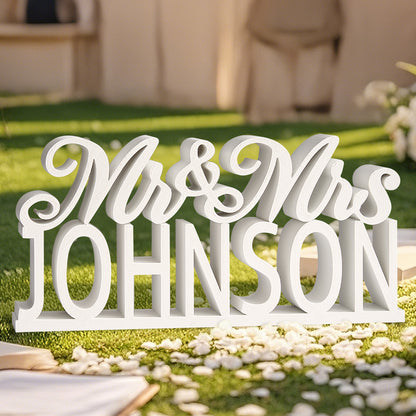 Scritta nomi 3D Personalizzata "Mr & Mrs" da Tavolo Sposi Matrimonio nozze