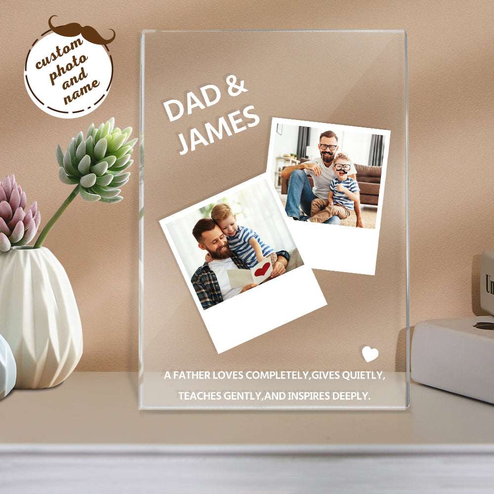 Lampada LED Personalizzata con Foto e Nome – Regalo Unico per la Festa del Papà e la Famiglia