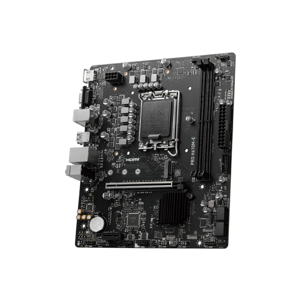 MSI MB H610, PRO H610M-E DDR5, LGA 1700, 2DD54, 1PCI-EX16,1PCI-EX1,1M.2 GEN4,4SATA3.0,4USB3.2GEN1,8U [PRO H610M-E] scheda madre