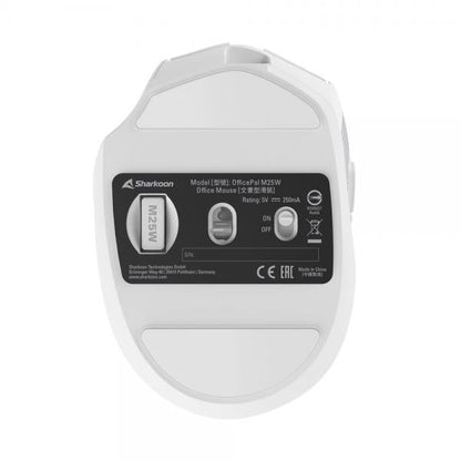 Sharkoon OfficePal M25W mouse Gaming Mano destra RF Wireless + USB Type-C Ottico 4000 DPI [OFFICEPALM25WWHITE]