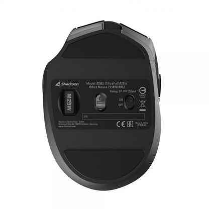 Sharkoon OfficePal M25W mouse Gaming Mano destra RF Wireless + USB Type-C Ottico 4000 DPI [OFFICEPALM25WBLACK]