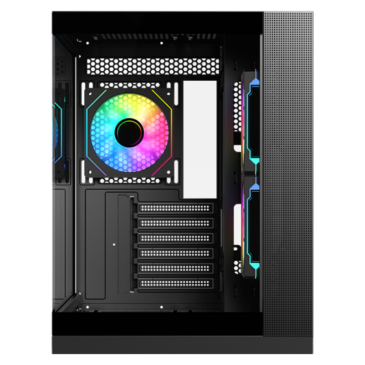 ITEK CASE DARK CAVE DS, GAMING TOWER, ATX, 3X12CM ARGB FAN, 2XUSB3, TYPE-C, SIDE FRONT PANEL TEMP [ITGCADCDSB]