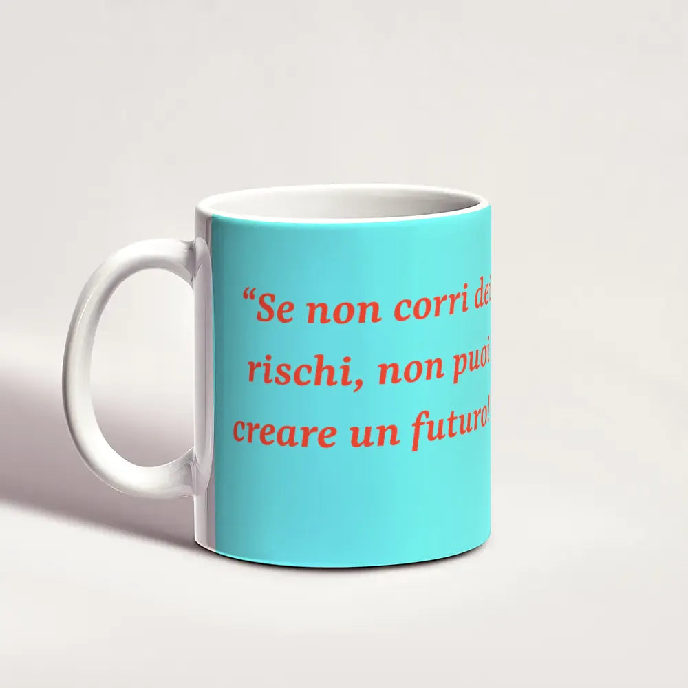 Tazza One Piece Luffy Turchese & Rossa Mug Citazione "Crea il Futuro"