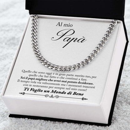Collana da Uomo - Al Mio Papà Ti Voglio Un Mondo Di Bene.