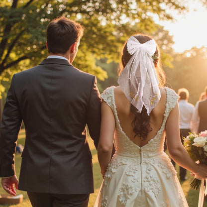Fiocco Velo Sposa Personalizzato Nome Perle Accessorio Addio al Nubilato