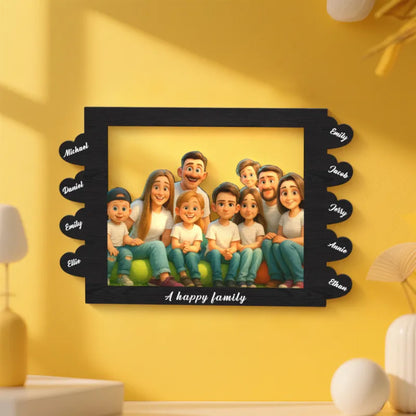 Cornice Personalizzata in Stile Cartoon con Foto e Nomi idea regalo lui lei mamma papà anniversario nonni nozze