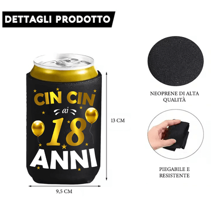 Raffredda Lattina Ecopelle Sintetica Nera Confezione da 10 - Buon 18 Compleanno