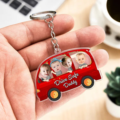 Portachiavi Personalizzato "Guida con Prudenza" - Portachiavi a Forma di Auto Personalizzato - Regalo per Papà