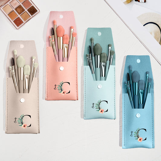 Set Pennelli Trucco con Astuccio in Pelle PU Personalizzato Regalo Donna mamma