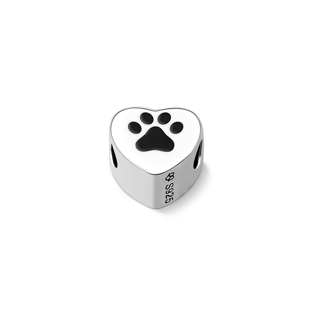 Charm Cuore "Impronta d'Amore" con Foto Personalizzata – Pendente a Zampina in Argento – Regalo Speciale per Amanti degli Animali