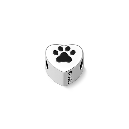 Charm Cuore "Impronta d'Amore" con Foto Personalizzata – Pendente a Zampina in Argento – Regalo Speciale per Amanti degli Animali